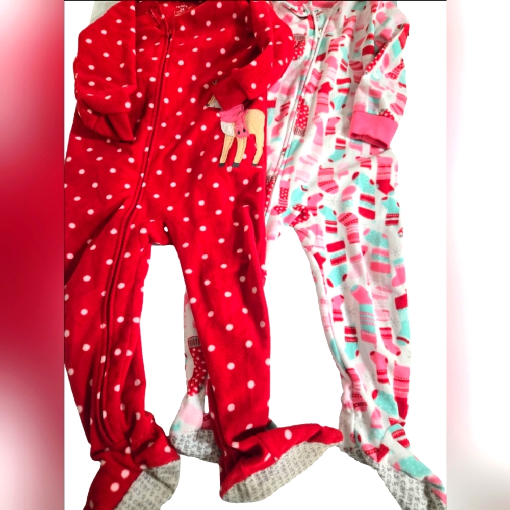 Christmas Holiday Footie Pajama Sleepers for 2T Toddlers